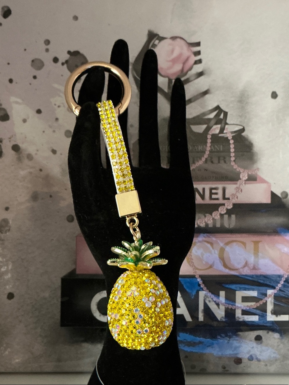 Yellow Pineapple Crystal Keychain/Bag Charm